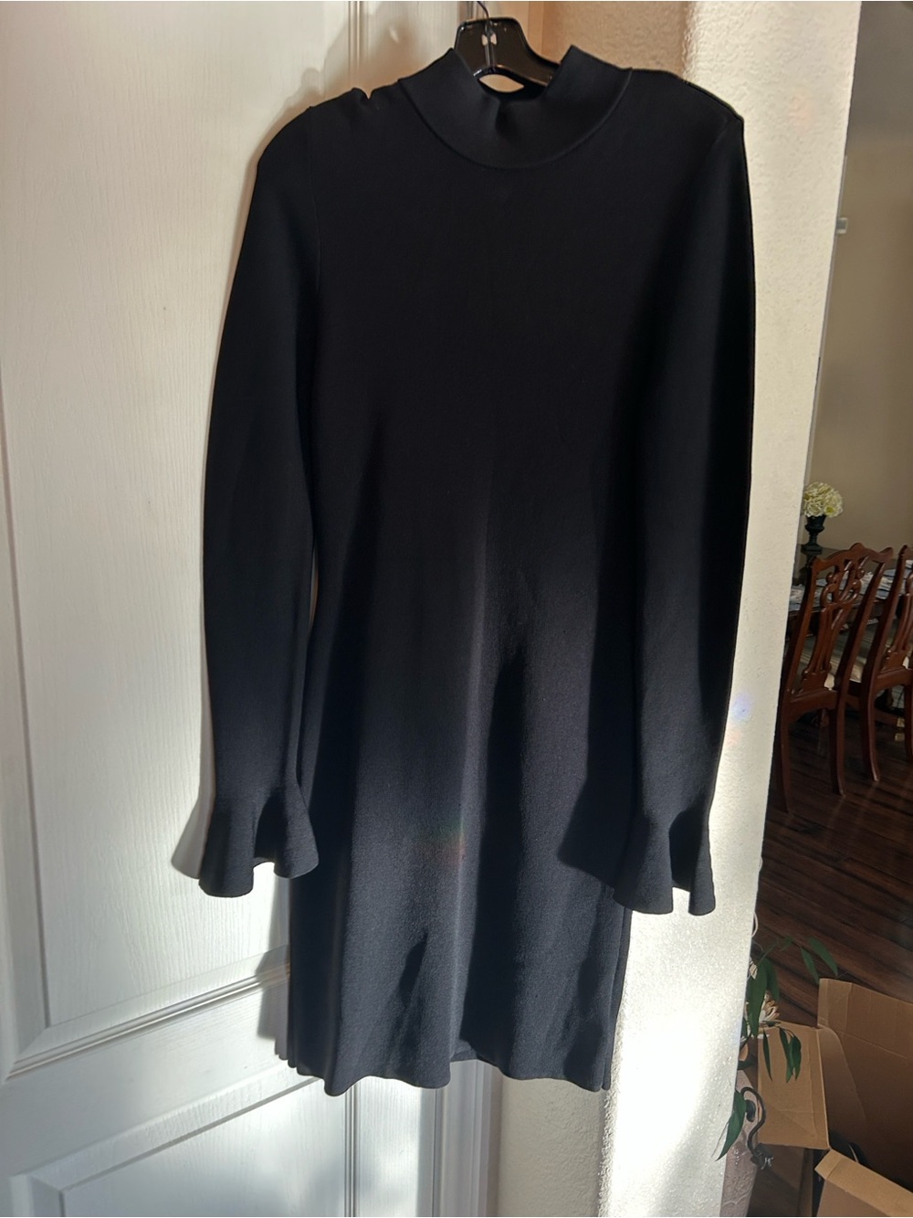 Michael Kors Black Long Sleeve Mock Neck Dress